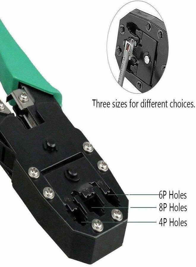 serah أداة تجعيد كابلات إيثرنت معيارية 3 في 1 من سيرا، قاطع كابلات Rj45 وRj11 وCat5e/Cat6 LAN وموصلات الشريط، أغطية تخفيف الإجهاد (عبوة من 50 قطعة) - Image 3